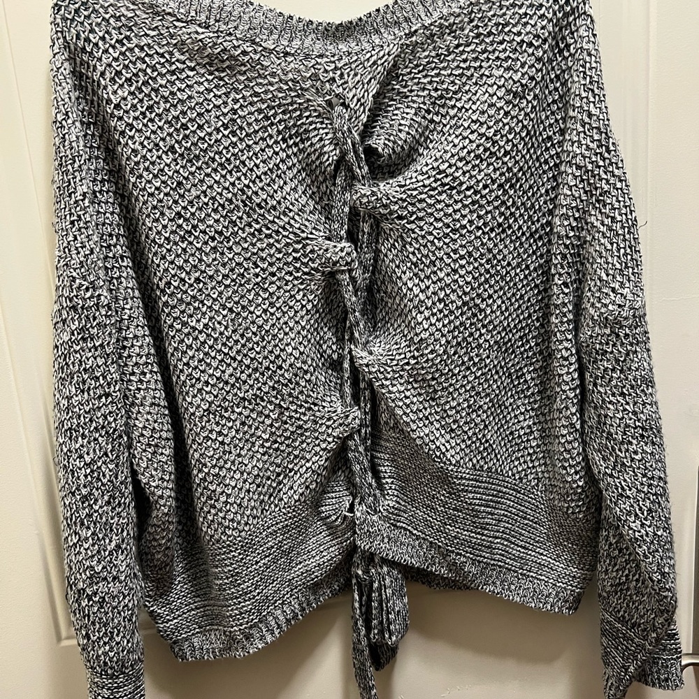 Knitted Sweater with Lace Up Corset Back